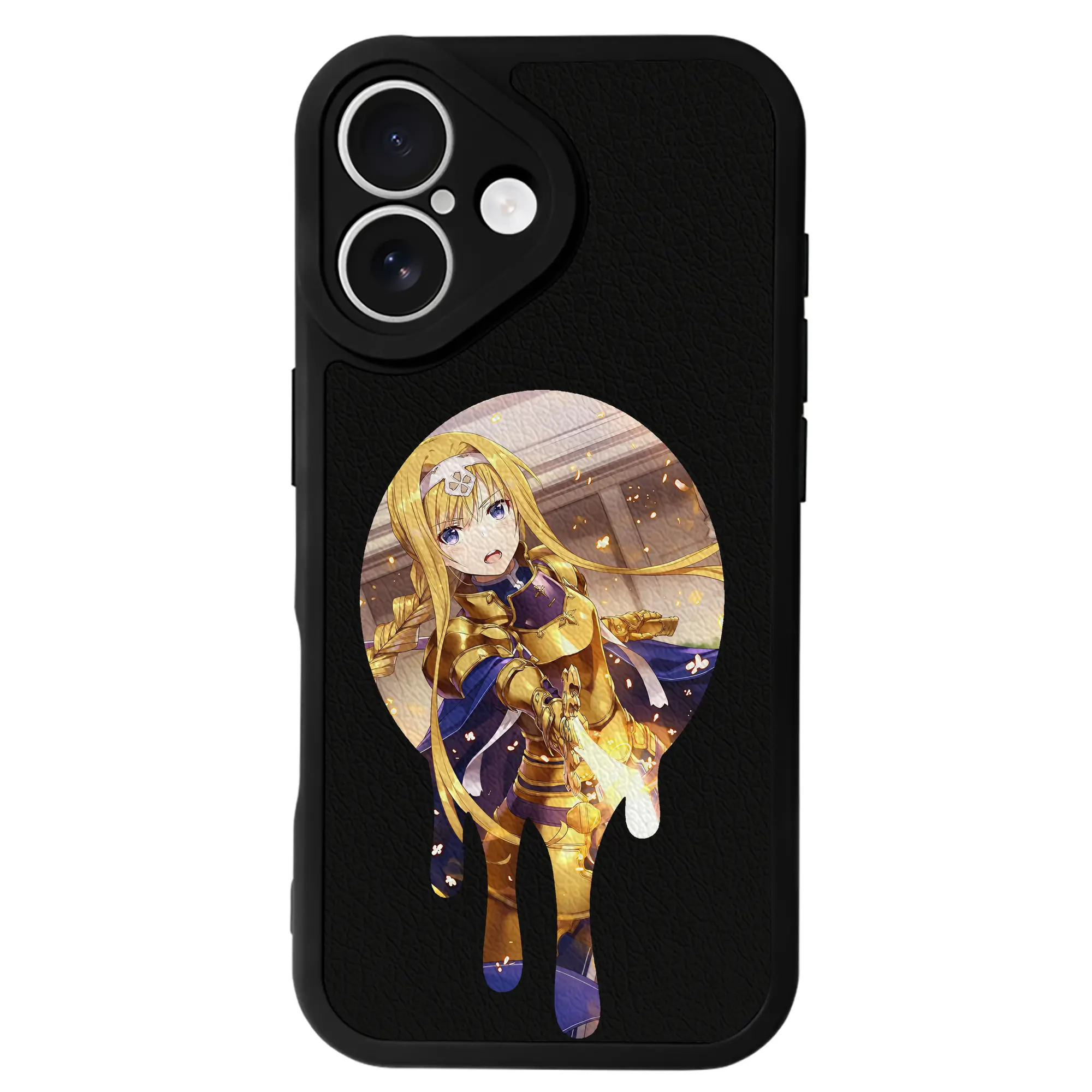 ソードアートオンライン グッズ アリス・ツーベルク - IPhone 16シリーズ対応 ・ シリコンスマホケース ・ レザー調 ・ 高精度フィット ・ 耐衝撃 ・ ワイヤレス充電対応 ・ 精密カット